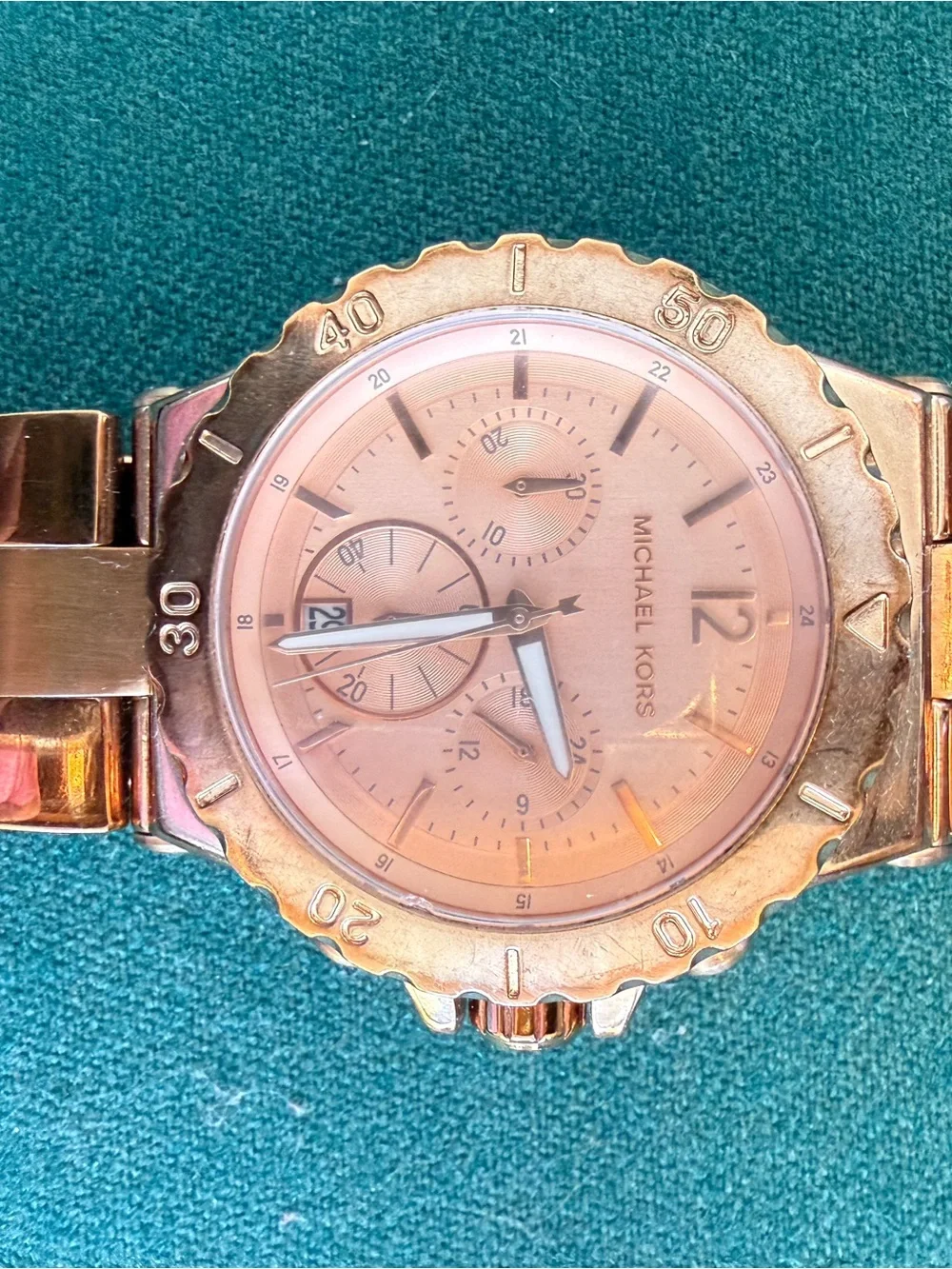 Michael Kors Rose Gold Stainless Steel Chronograph Watch